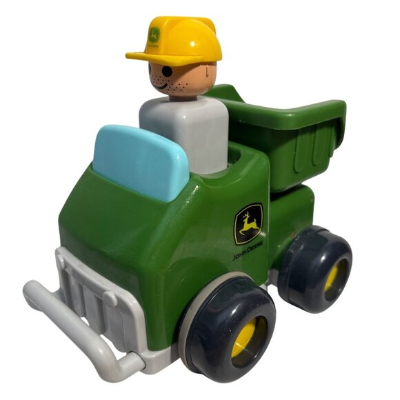 2010 John Deere Push and Go Green Dump Truck Tomy Ertl Toy With Driver Figure - Picture 1 of 9